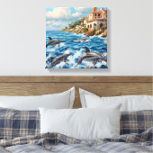 Delphine Seascape Leinwanddruck (Insitu (Schlafzimmer))