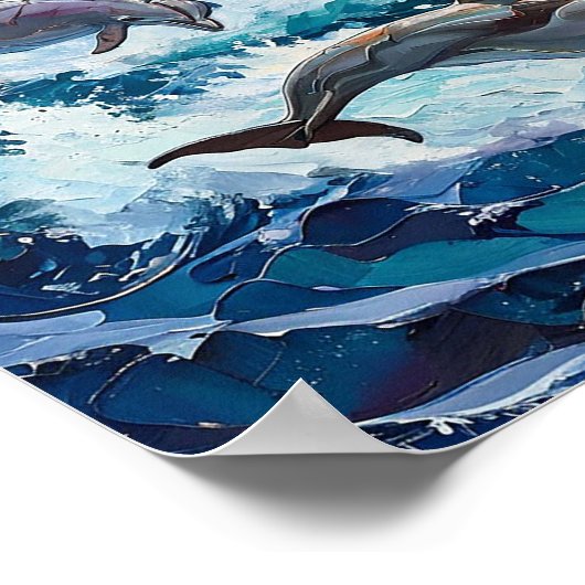 Delphine Seascape Poster (Ecke)