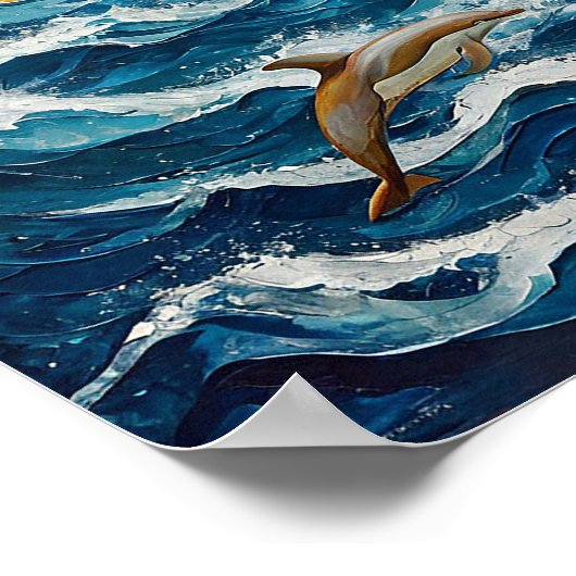Delphine Seascape Poster (Ecke)