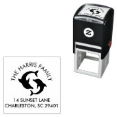 Delphine Silhouette Familienname Rücksendeadresse Permastempel (Beispiel)