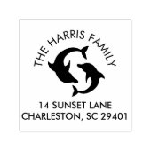 Delphine Silhouette Familienname Rücksendeadresse Permastempel (Design)