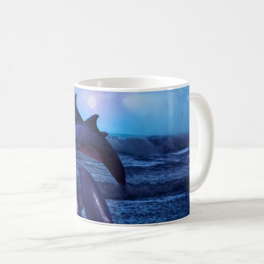 Delphine spielen im Meer Kaffeetasse (VorderseiteRechts)