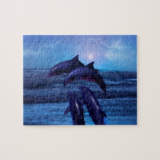 Delphine spielen im Meer Puzzle (Horizontal)