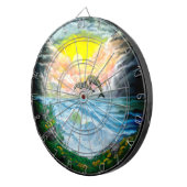 Delphine spielen im Sonnenschein Dartscheibe (Vorderseite rechts)