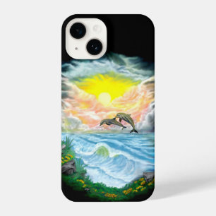 Delphine spielen im Sonnenschein iPhone 14 Hülle