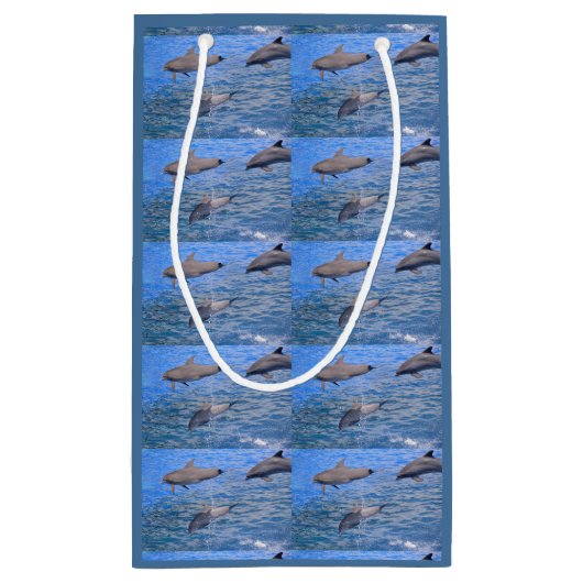 Delphine springen aus dem Wasser Kleine Geschenktüte (Rückseite)