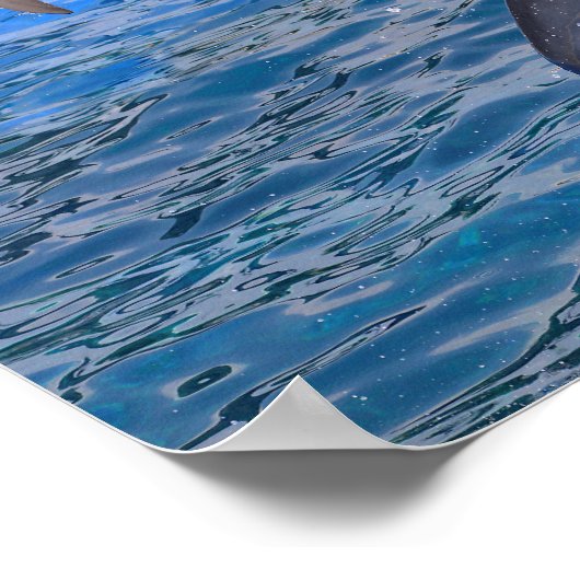 Delphine springen aus dem Wasser Poster (Ecke)