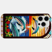 Delphine springen bei Sonnenuntergang im Ozean Case-Mate iPhone Hülle (Rückseite (Horizontal))