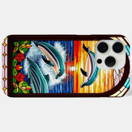 Delphine springen bei Sonnenuntergang im Ozean Case-Mate iPhone Hülle (Rückseite (Horizontal))