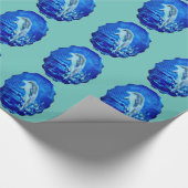 Delphine springen Blaues Meer Geschenkpapier (Ecke)