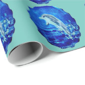 Delphine springen Blaues Meer Geschenkpapier (Rolleneckpunkt)