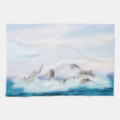Delphine springen geschirrtuch (Horizontal)