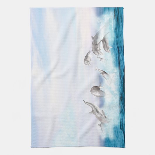 Delphine springen geschirrtuch (Vertikal)