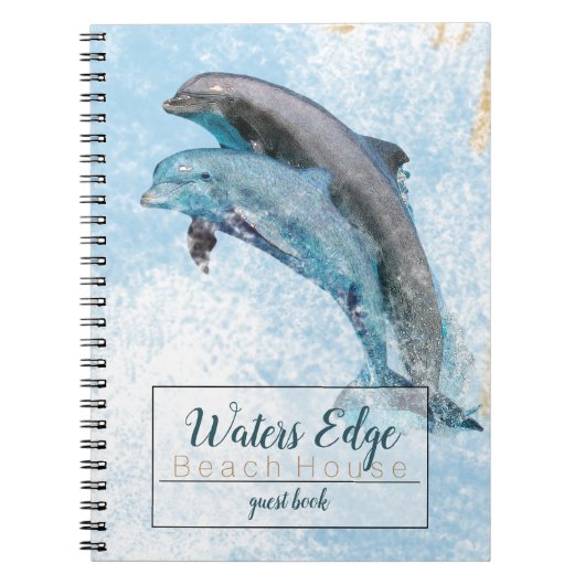 Delphine springen in Wasserküstenkunst Notizblock (Vorderseite)