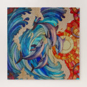Delphine springen in Wellen Rätsel Puzzle (Horizontal)