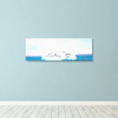 Delphine springen leinwanddruck (Insitu (Holzboden))