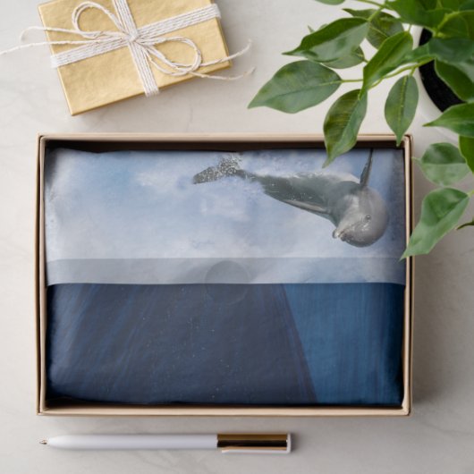 Delphine springen Ozeanwelle Entdeckungspapier Seidenpapier (Geschenk)
