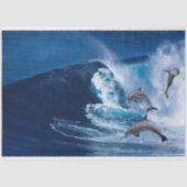 Delphine springen Ozeanwelle Entdeckungspapier Seidenpapier (Vorderseite)