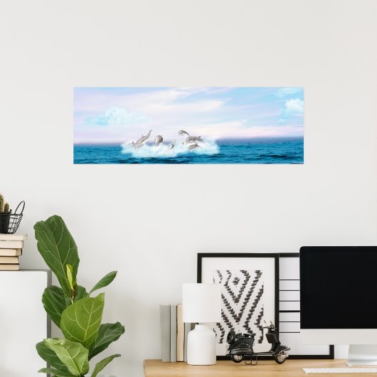 Delphine springen poster (Heimbüro)