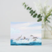 Delphine springen postkarte (Stehend Vorderseite)