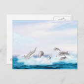 Delphine springen postkarte (Vorne/Hinten)