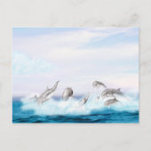Delphine springen postkarte (Vorderseite)