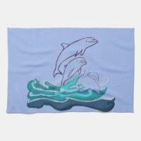 Delphine springen Wellen Tea Handtuch 40,6 cm x 61