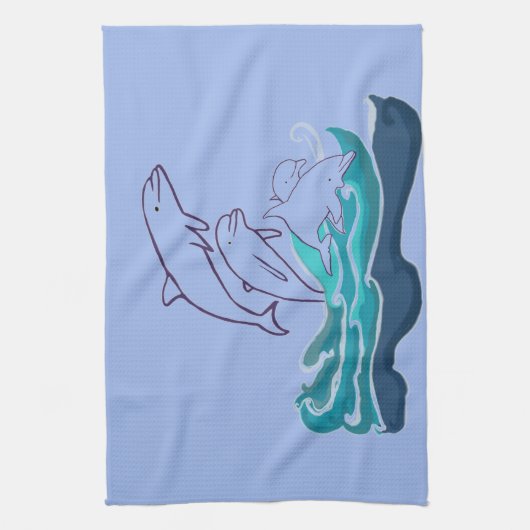 Delphine springen Wellen Tea Handtuch 40,6 cm x 61 (Vertikal)