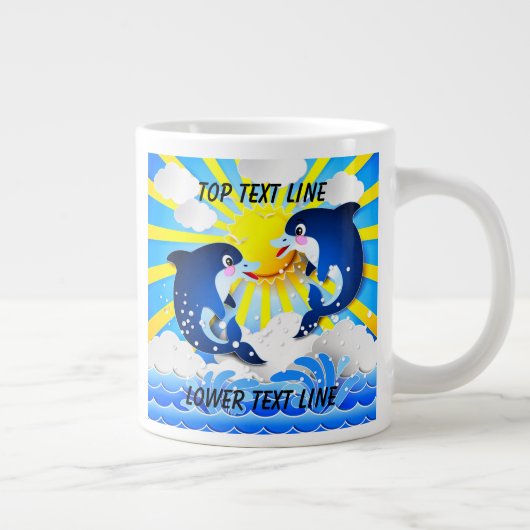 Delphine & Sun Personalisieren Hinzufügen von Name Jumbo-Tasse (Rechts)