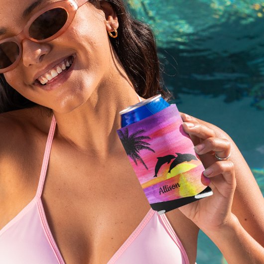 Delphine Tropical Paradise Personalisiert Dosenkühler
