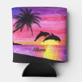 Delphine Tropical Paradise Personalisiert Dosenkühler (Rückseite)