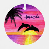 Delphine Tropical Sunset Personalisiert Ornament (Vorderseite)