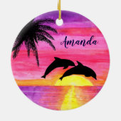 Delphine Tropical Sunset Personalisiert Ornament (Hinten)