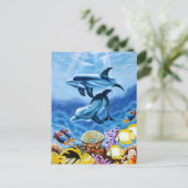 Delphine tropische Fische Postkarte (Stehend Vorderseite)