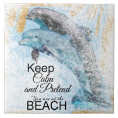 Delphine tun so, als wären Sie am Strand Fliese (Vorderseite)