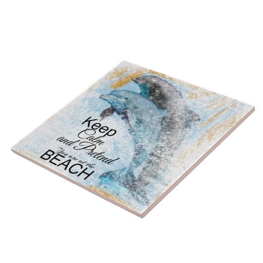 Delphine tun so, als wären Sie am Strand Fliese (Seite)