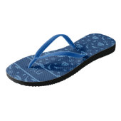 Delphine und Boote Mit Monogramm Flip Flops Badesandalen (Schrägansicht)