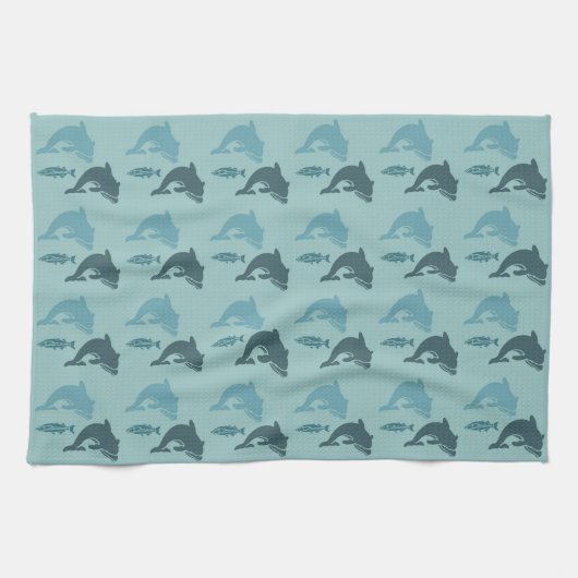 Delphine und Fische Handtuch (Horizontal)