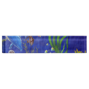 Delphine und Fische Namensplakette