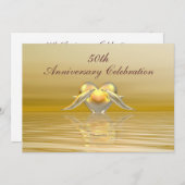 Delphine und Herz zum goldenen Jubiläum Einladung (Vorne/Hinten)