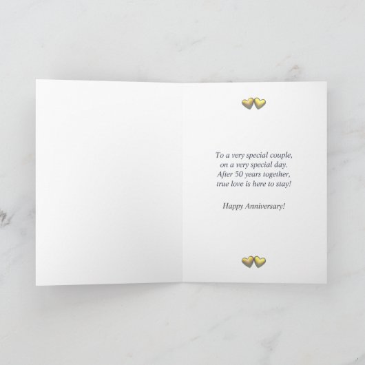 Delphine und Herz zum goldenen Jubiläum Karte (Innenseite)