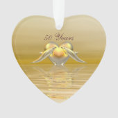 Delphine und Herz zum goldenen Jubiläum Ornament (Vorderseite)