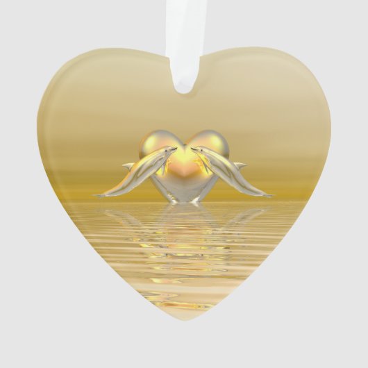 Delphine und Herz zum goldenen Jubiläum Ornament (Rückseite)