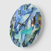 Delphine und Meerjungfrau Große Wanduhr (Winkel)