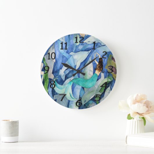 Delphine und Meerjungfrau Große Wanduhr (Zuhause)