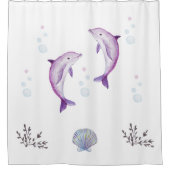 Delphine und Muschel Duschvorhang (Vorderseite)