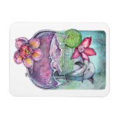Delphine und Orchideen Magnet (Horizontal)