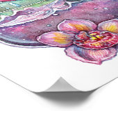 Delphine und Orchideen Poster (Ecke)