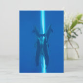 Delphine und Reflexionen blaue Meeresgewässer Einladung (Stehend Vorderseite)