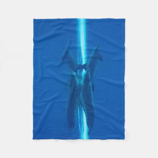 Delphine und Reflexionen Fleecedecke (Vorderseite)